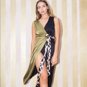 NWT never fully dressed olive & black wrap dress